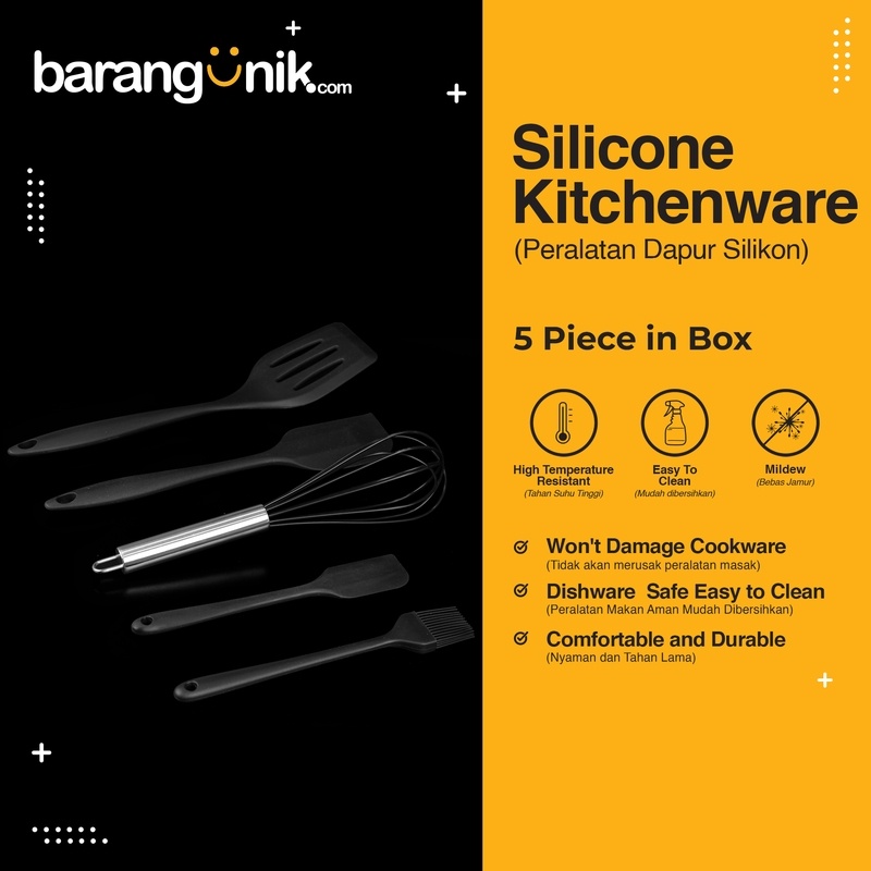 Baking Set 5 pcs Spatula Set Alat Masak Silikon Set Silicone Utensil