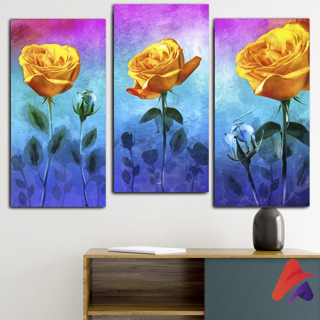 HIASAN DINDING BUNGA AESTHETIC BUNGA TULIP ( 15X30 ) WALL DECOR HIASAN DINDING KAMAR PAJANGAN RUANGAN POSTER KAYU BUNGA AESTHETIC BUNGA