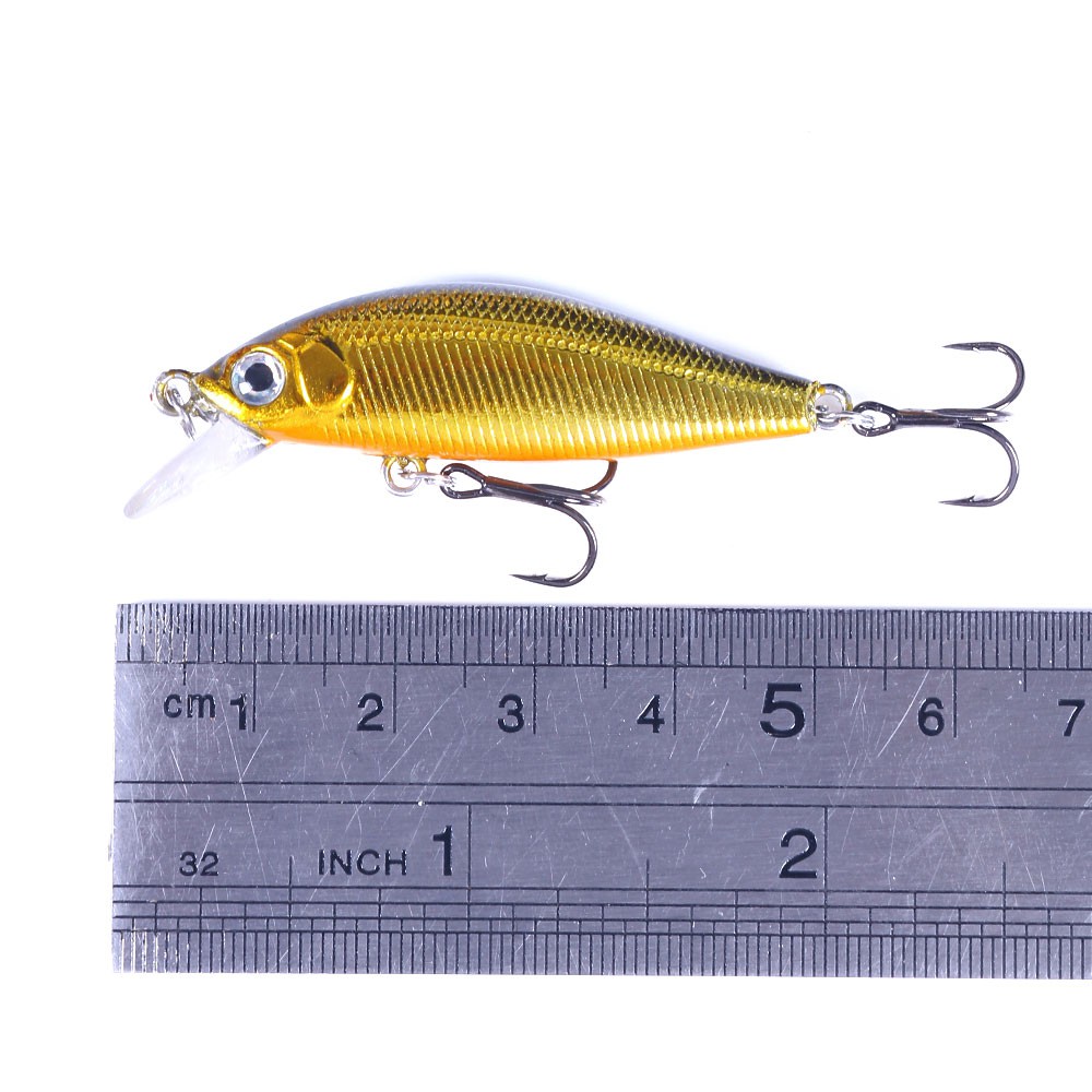 HENGJIA 1Pcs NEW Sinking Minnow Umpan Pancing 50mm 3g Fishing Bait 3D Eyes Swimbait Fishing Lure