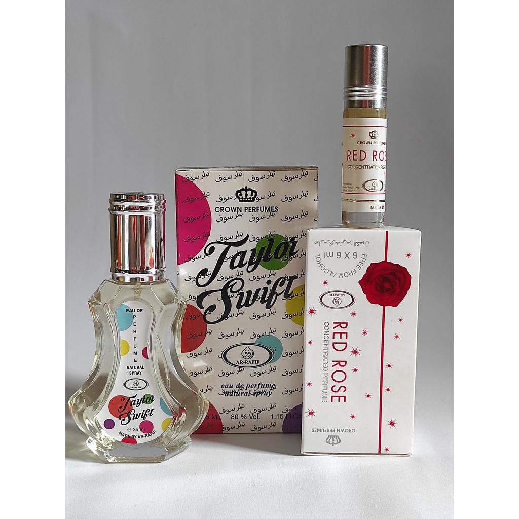 MURAH MURAH minyak wangi spray 35ml dan oles 6ml TAYLOR SWIFT&REDROSE parfum badan all genre
