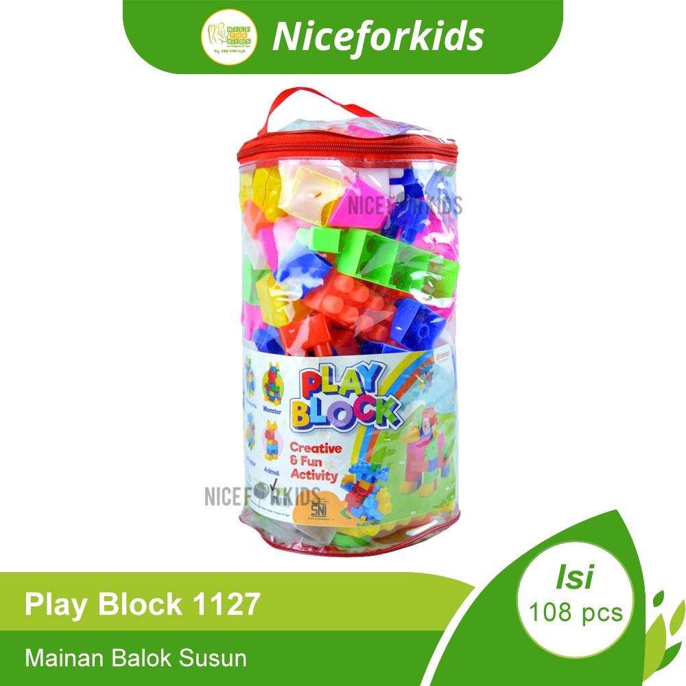 Mainan Balok Anak / Mainan Balok Susun / Play Block 1127 (108 Pcs)