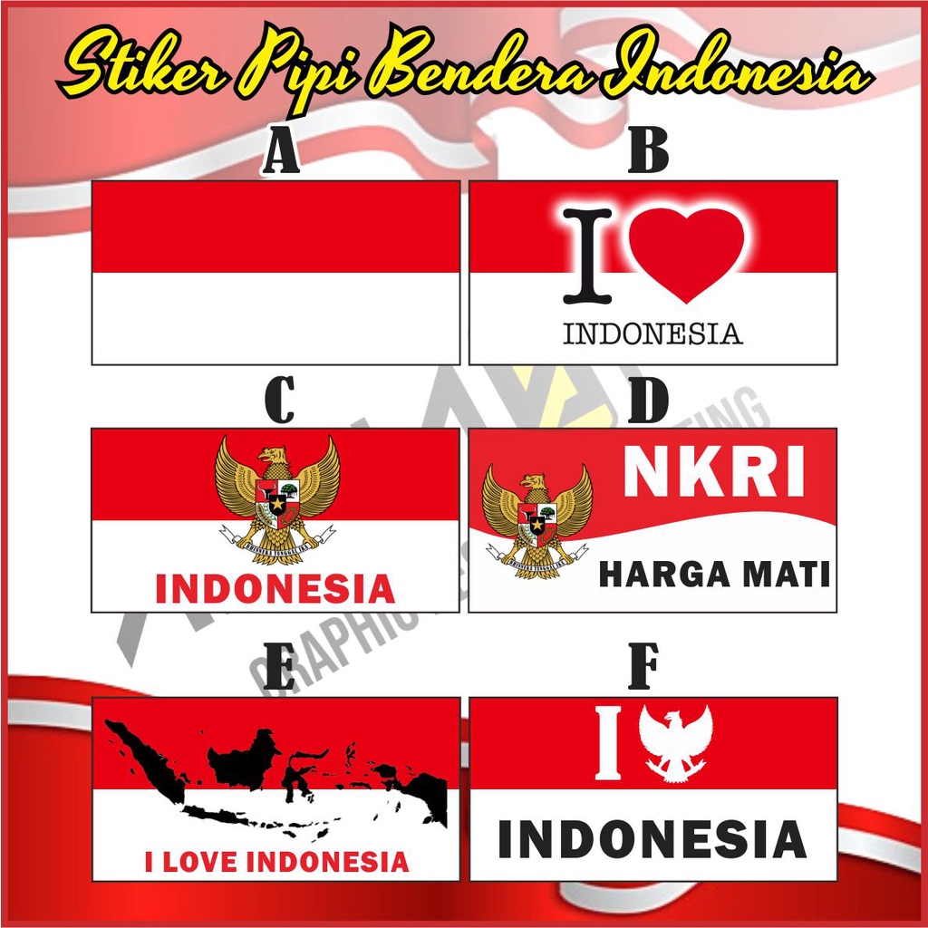 

[COD] GROSIR STIKER PIPI BENDERA MERAH PUTIH . KARNAVAL . BENDERA INDONESIA