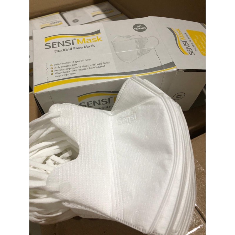 Masker wajah Sensi Duckbill warna putih isi 50 pcs