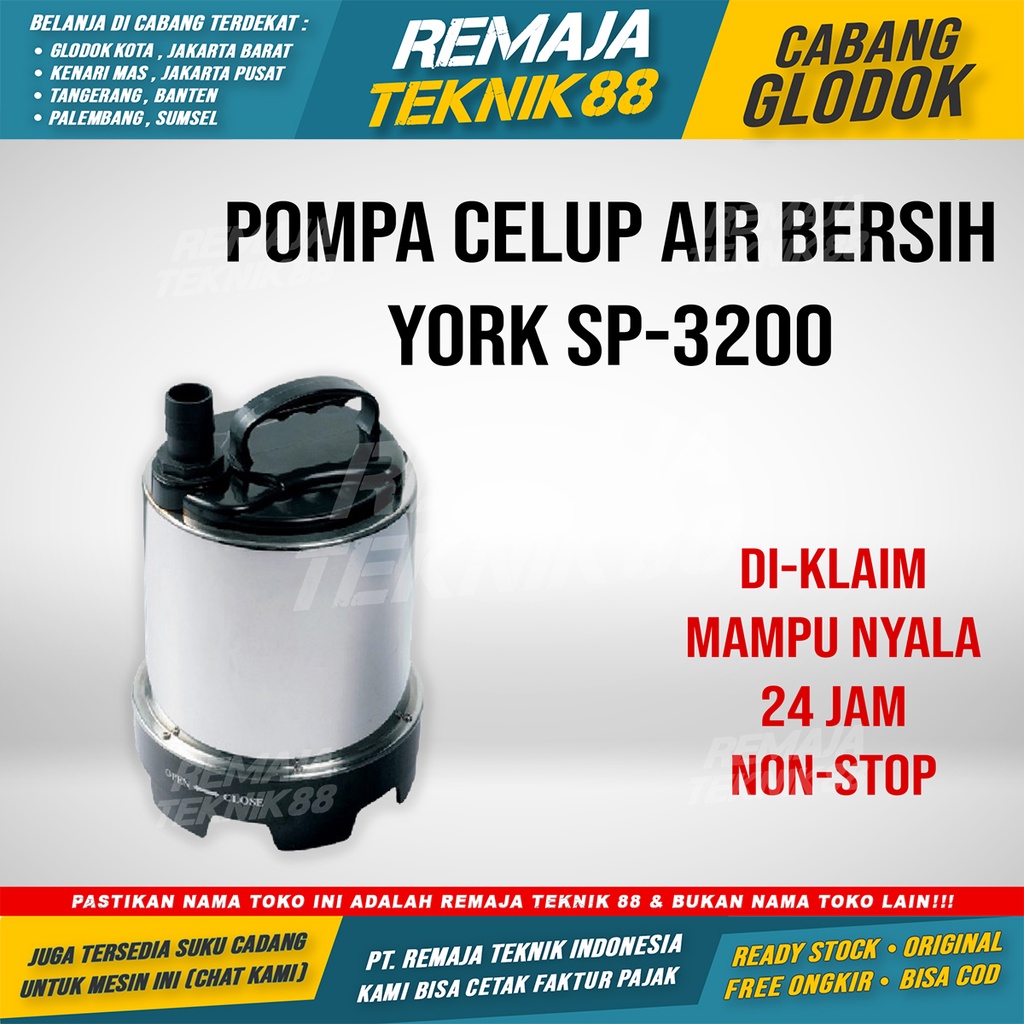 POMPA CELUP KOLAM IKAN / POMPA AKUARIUM AIR BERSIH / YORK SP-3200