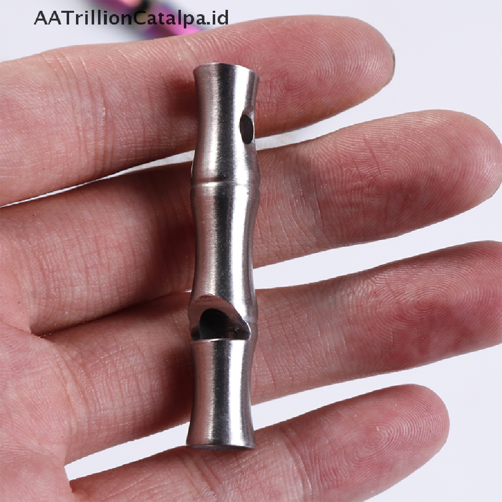 Aa Peluit Trillioncatalpa Bahan Stainless Steel Dengan Rantai Untuk Camping Outdoor