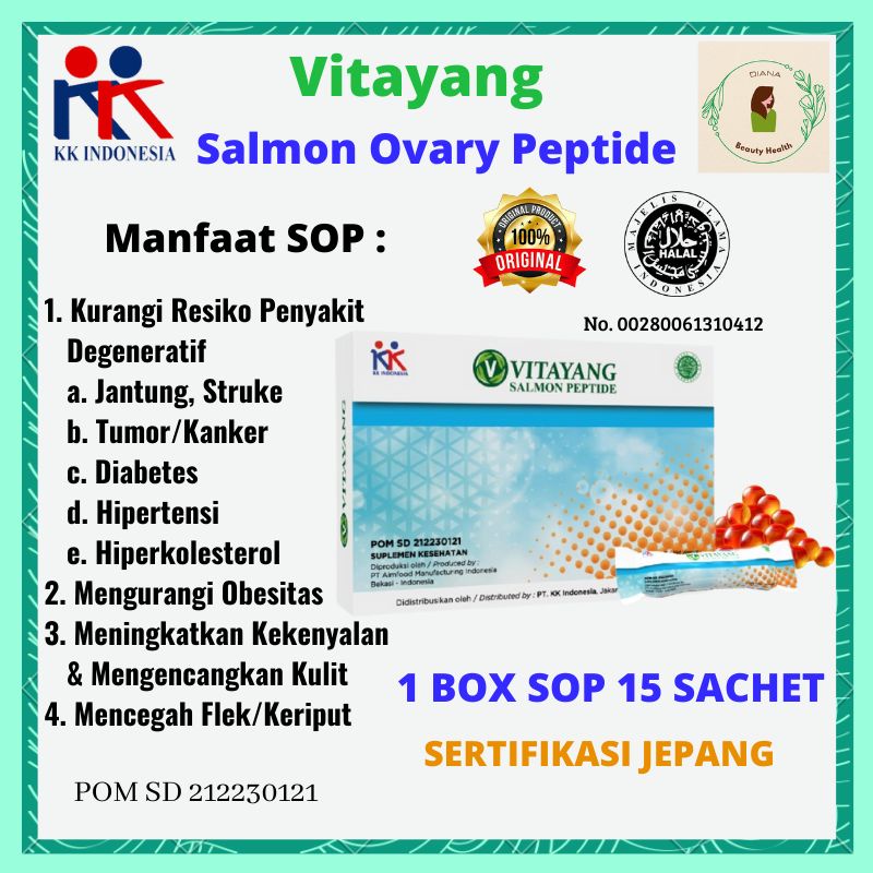 Vitayang SOP Salmon Ovary Peptide Sertifikasi Jepang (15 Sachet @3 gr)