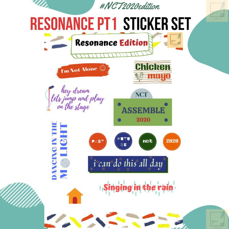 

NCT2020 Resonance Sticker Set A6 ( Meaningful lyrics concept )