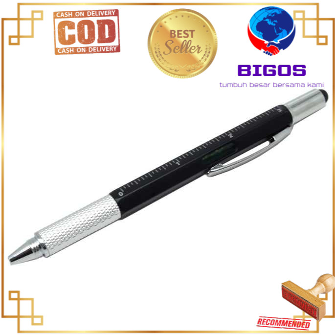 

Pena Multifungsi Stylus + Penggaris + Level + Obeng