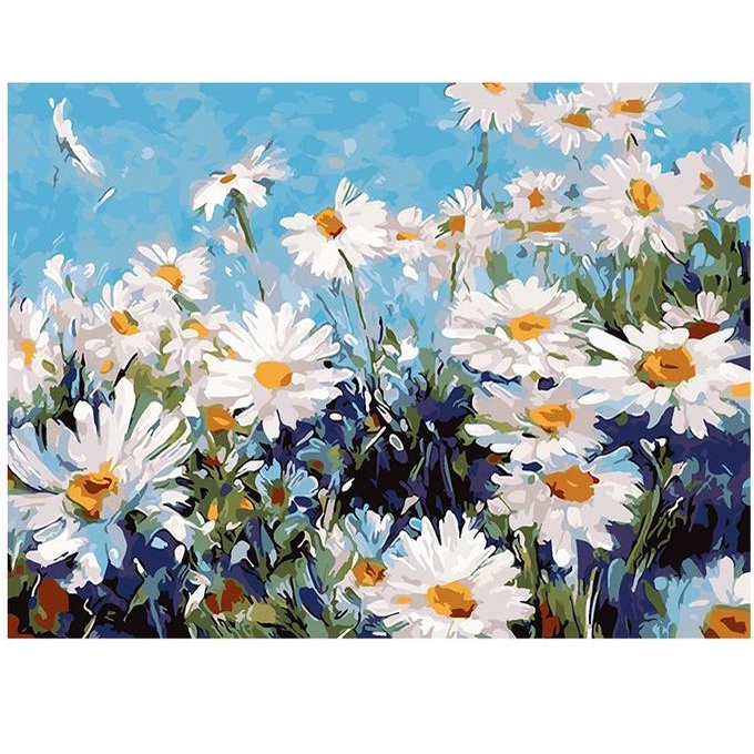 

Diy Painting Paint By Numbers Canvas Lukis White Garden 40*50