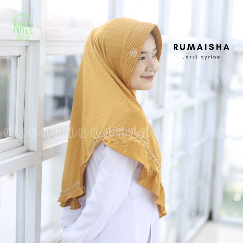 (Ori Alline) RUMAISHA/KAMSAI •alline•hijab instan jersey ayrine•kerudung instan rampel