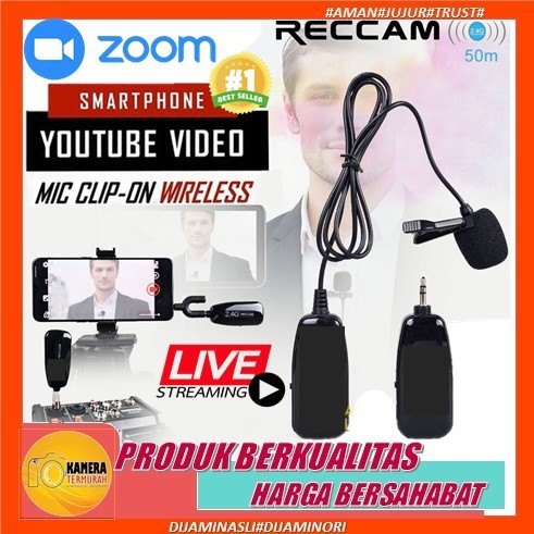 MICROPHONE MIC CLIP ON WIRELESS UHF PRANK VLOG UNTUK SMARTPHONE HP / MIC PRANK