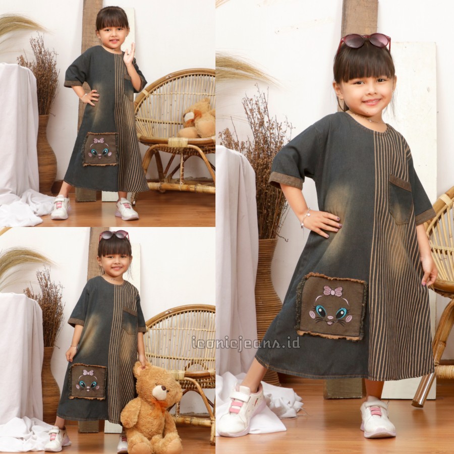 DENIM DRESS KIDS // DRESS JEANS ANAK