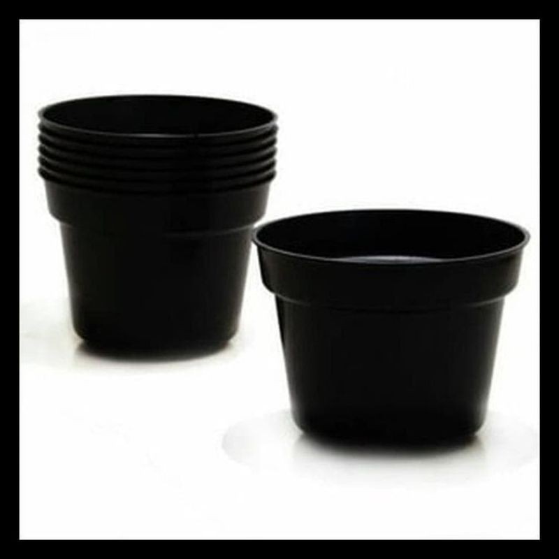 Pot bunga pot plastik hitam ukuran 20 cm