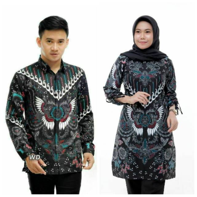 Batik Couple Tunik Baju Batik Couple Modern Terbaru Atasan Kantor Seragam Batik Kerja Kantor Size M LXL XXL