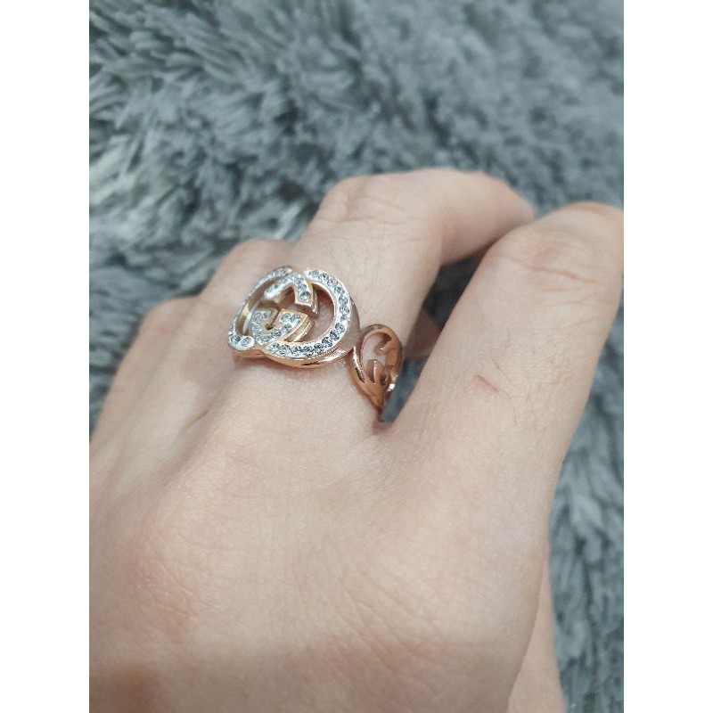 Cincin Titanium Asli Rosegold Premium Quality Stainless steel Anti Karat Anti Alergi Ctt21223