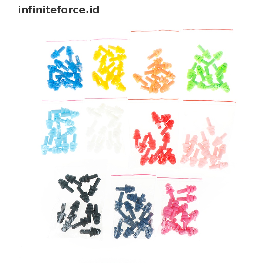 (infiniteforce.id) 12pcs / Set Earplug Silikon Anti Bising Nyaman Untuk Belajar / Tidur