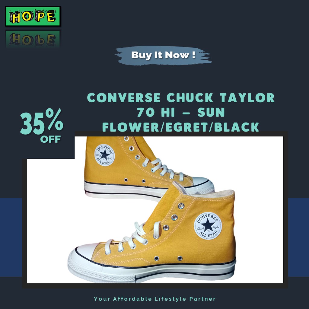 Original BNIB Converse Chuck Taylor 70 Hi High - Sunflower