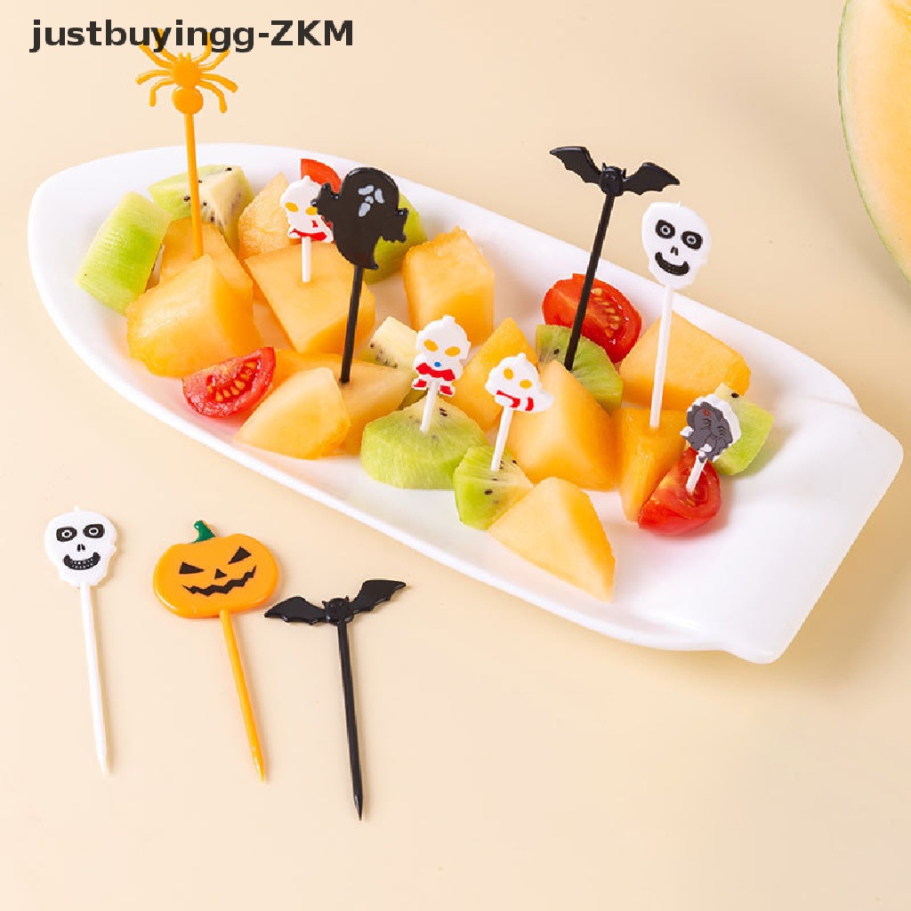 6 / 10pcs Garpu Buah Bahan Plastik Untuk Dekorasi Halloween