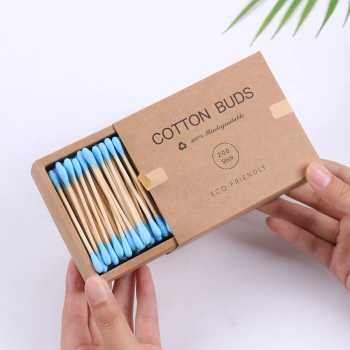 Korek Kuping Cotton Buds Bambu Pembersih Telinga Korek Kuping Bambu Pembersih Telinga 200PCS