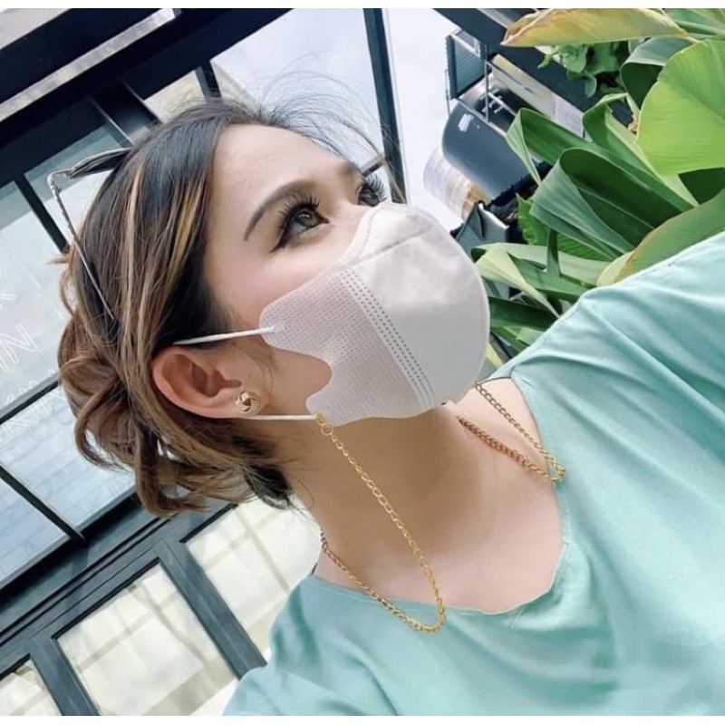 Tali Masker / Strap Mask Pria Rantai Polos Warna Gold silver Hitam Titanium