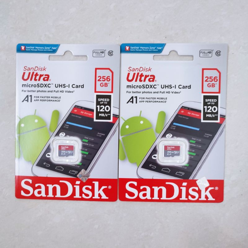 Sandisk Ultra MicroSD 256 Gb SDXC 120Mbps 256Gb Micro SD Class 10