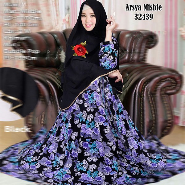 GAMIS SYARI ARSYA BLACK 10159