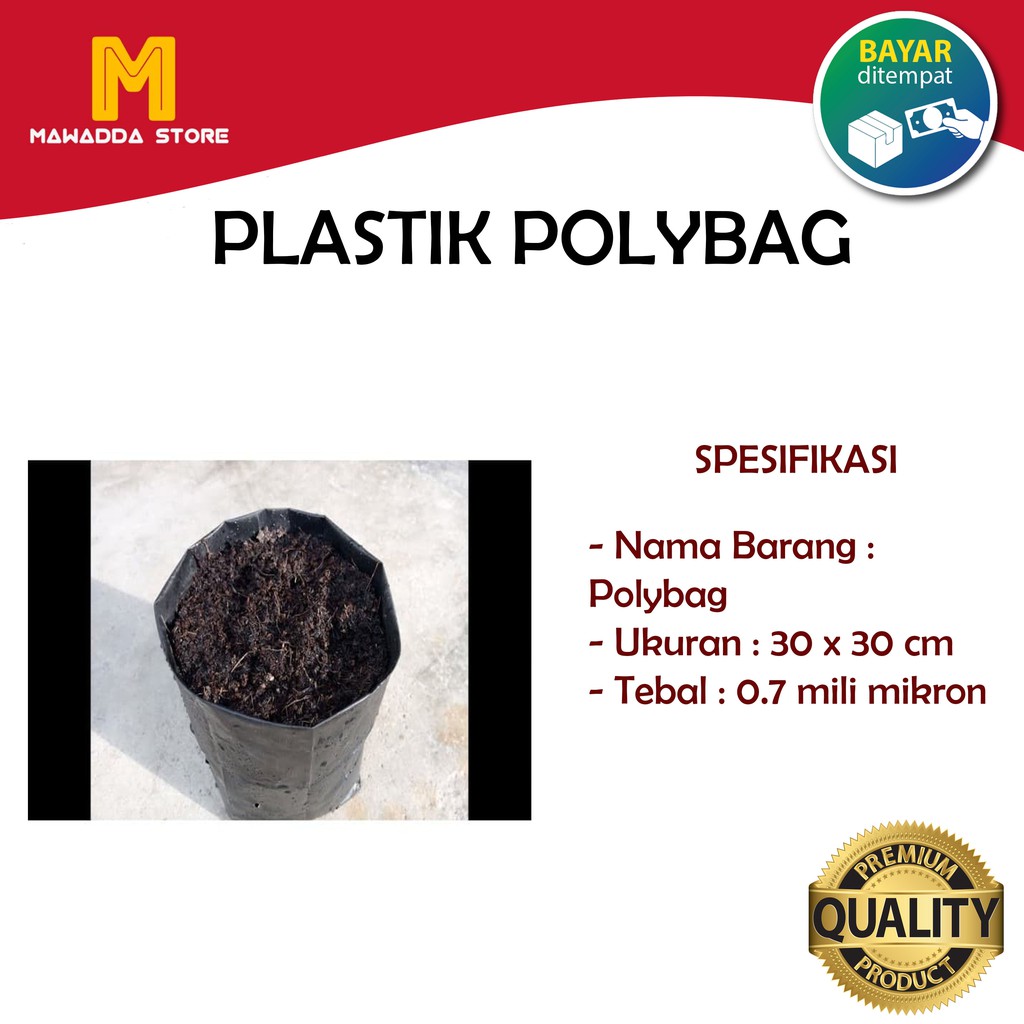 Polybag Plastik 30 cm x 30 cm per 10kg