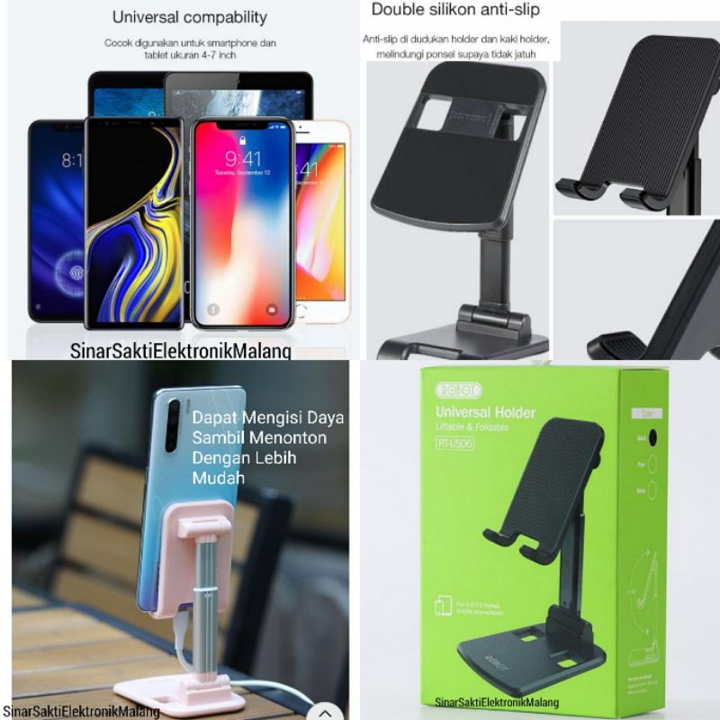 Robot Stand Holder HP IPAD Tablet Lipat Universal RT-US06 Meja Besi