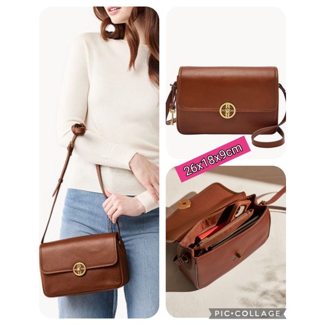 Tas Selempang Wanita Fossil Jasmine Henna Brown