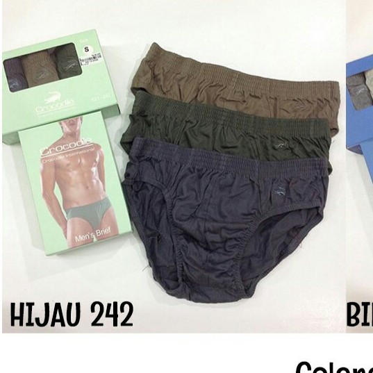 3 Pcs CD Crocodile Hijau 521 - 242 Pria Dewasa Ijo | Celana Dalam Laki Laki | Sguna | Underwear