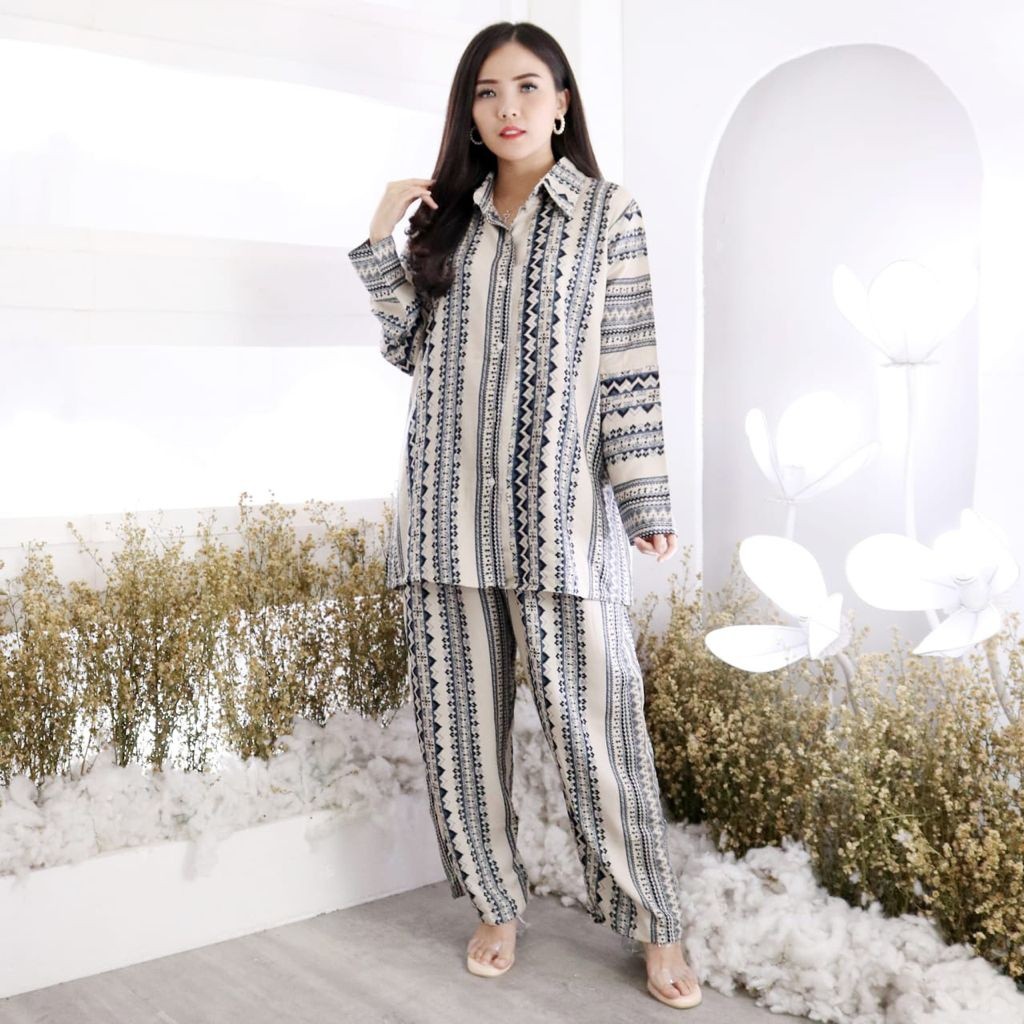 JOSJOLI_STORE/Setelan Piyama PP Larisa Dan Caca/Piyama Rayon XXL LD 115CM/Pakaian Tidur Wanita