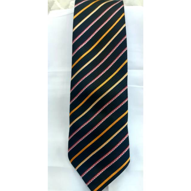 Dasi import dasar hitam motif salur