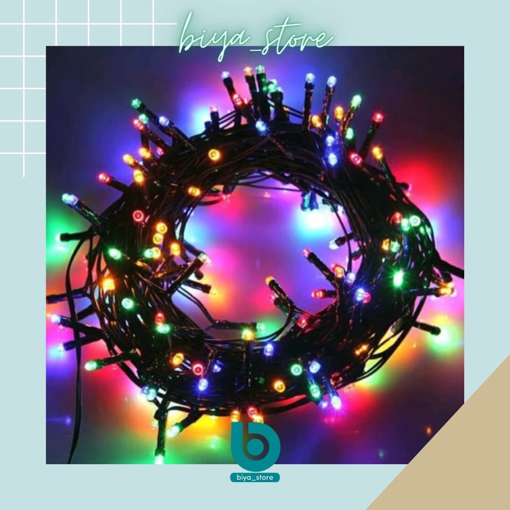 LAMPU TUMBLR KABEL HITAM TEMBAGA 100 LED 10 METER LAMPU HIAS LAMPU CAFE KELAP-KELIP LIGHT