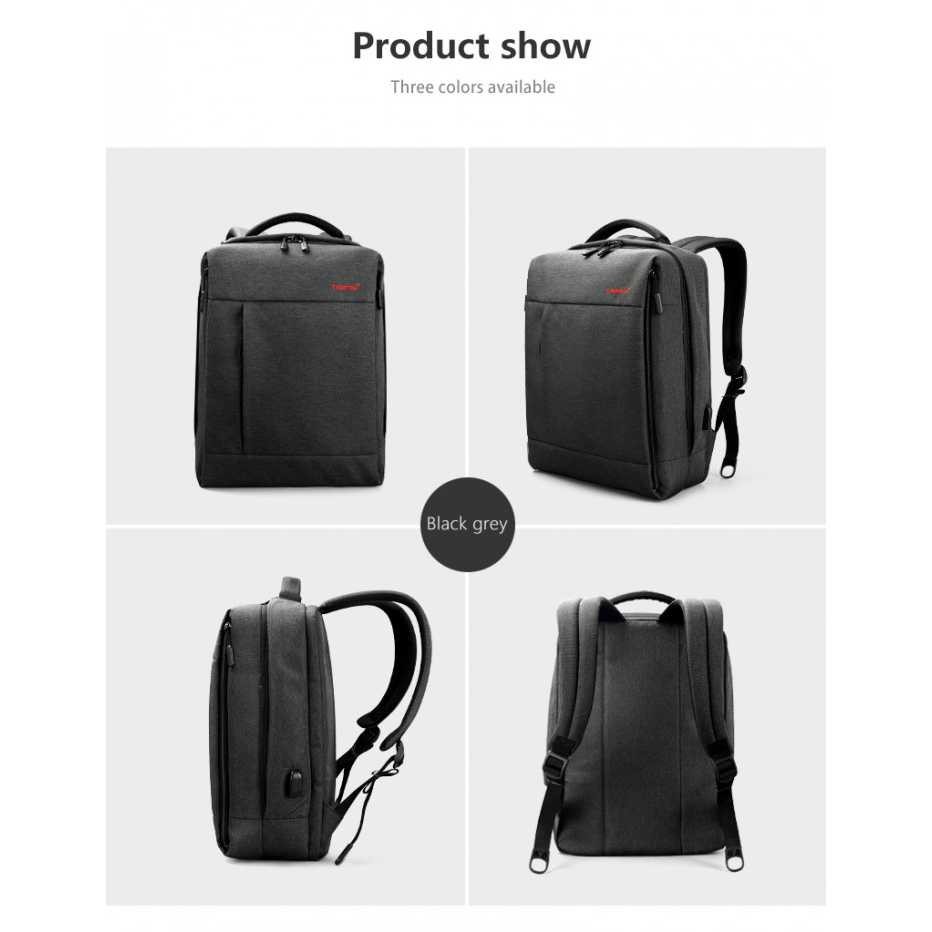 Original TIGERNU T-B3269 USB Version - 14.1 Inch - Black (Tas Laptop) Tas Ransel Laptop Pria