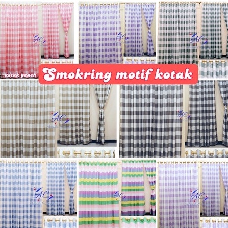 Gorden smokring motif aesthetic minimalis mewah terbaru / gorden pintu dan jendela free tali