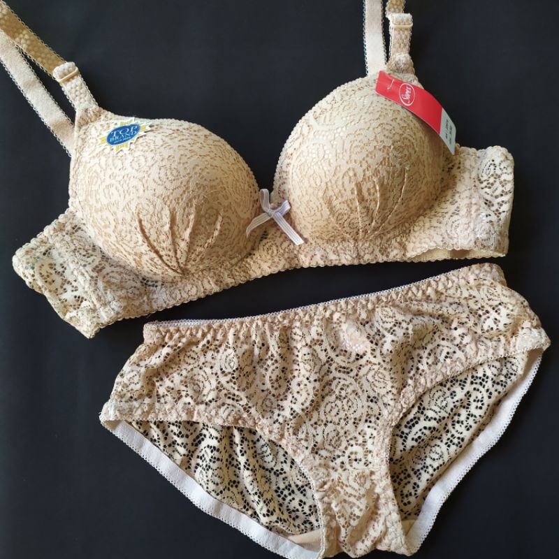 Bra Set Sorex renda BH brukat lembut busa tali bisa dilepas tanpa kawat cantik sexy kado pernikahan 