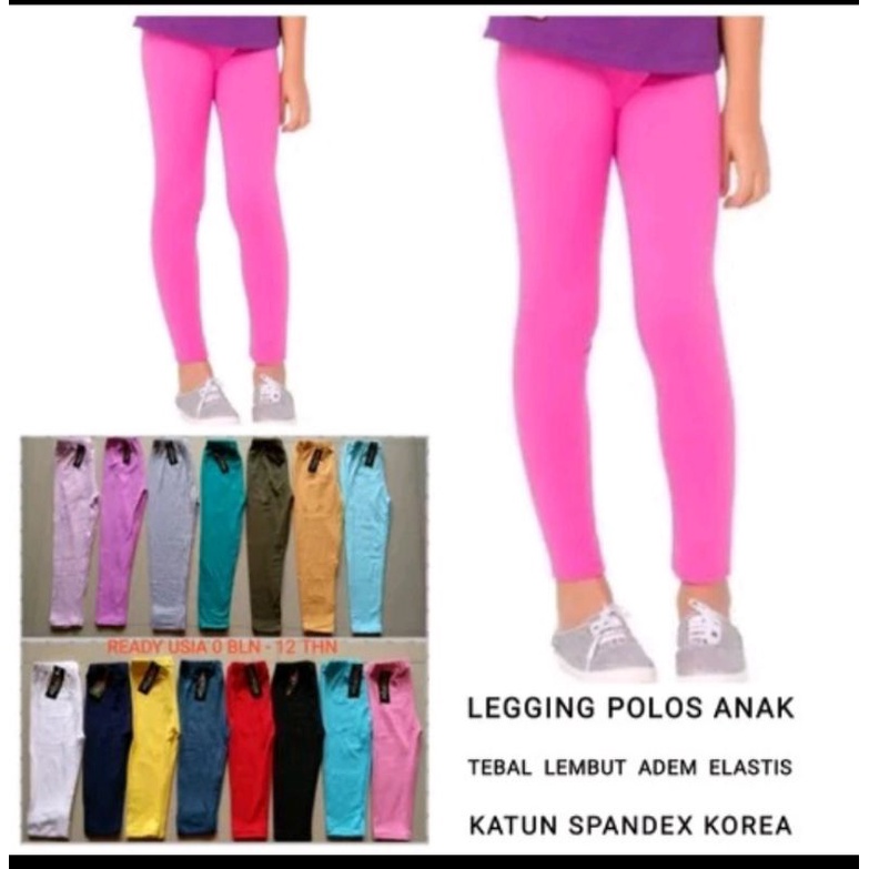 Legging panjang standart / legging motif dan polos anak /celana legging anak / legging anak murah