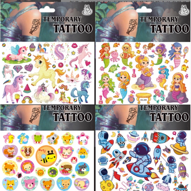 J3 - Stiker tato motif kartun tattoo stickers water transfer