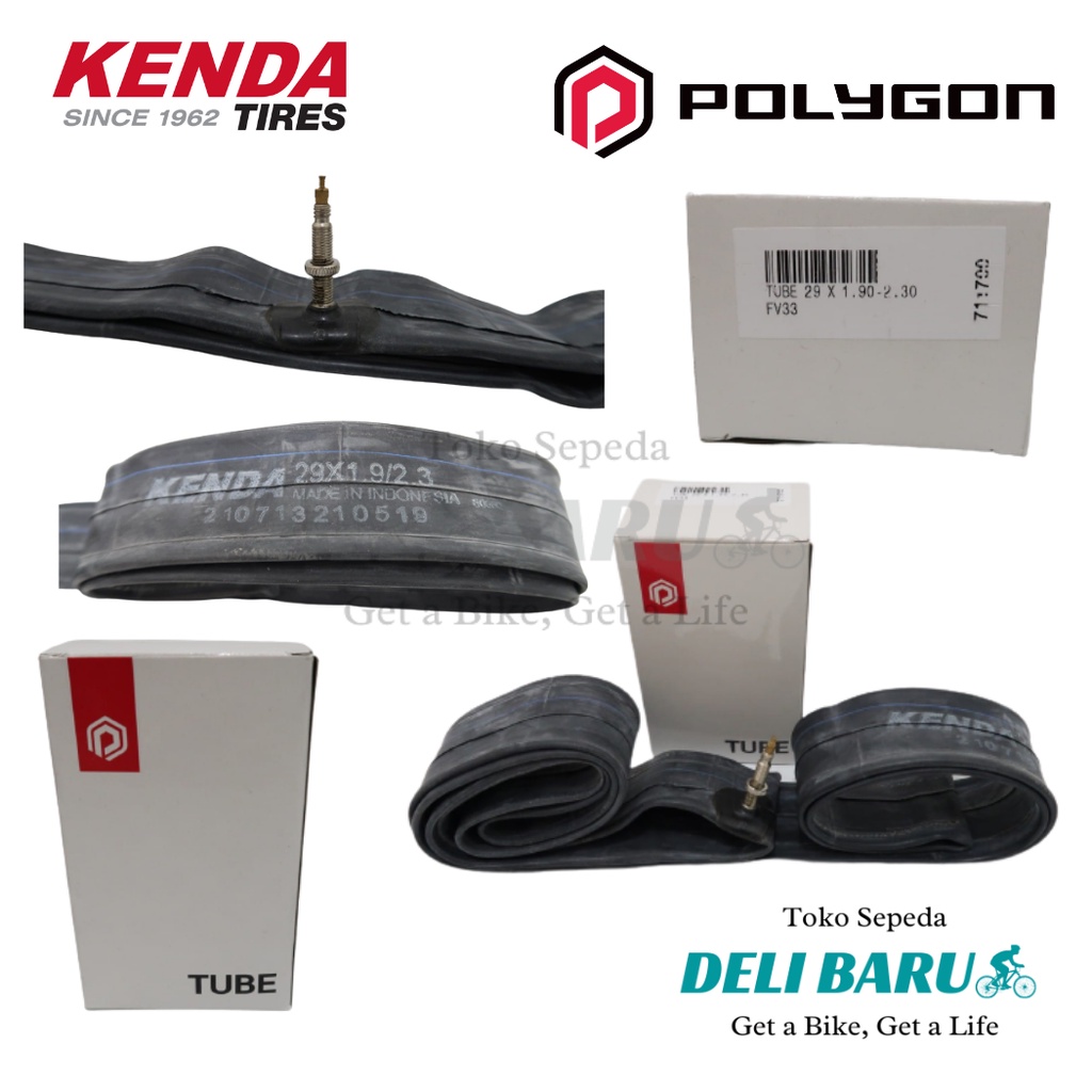 Polygon Kenda Ban dalam 29 x 1.90 / 2.30 pentil presta FV 33 mm sepeda MTB