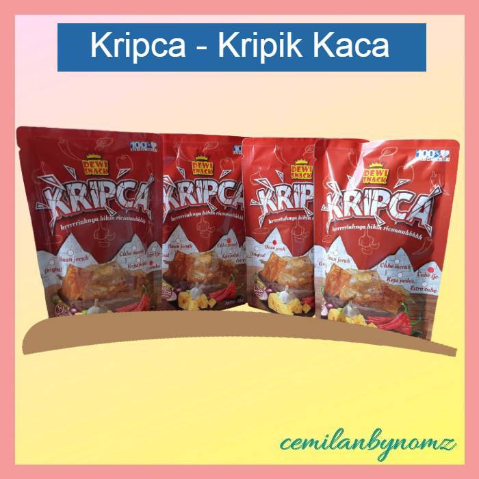 

KRIPCA - Kripik Keripik Kaca Cemilan Snack Kriuk Pedas Asin Gurih 75gr