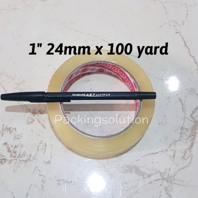 

Lakban bening/solatip bening 1 inch 100 yard lucky tape