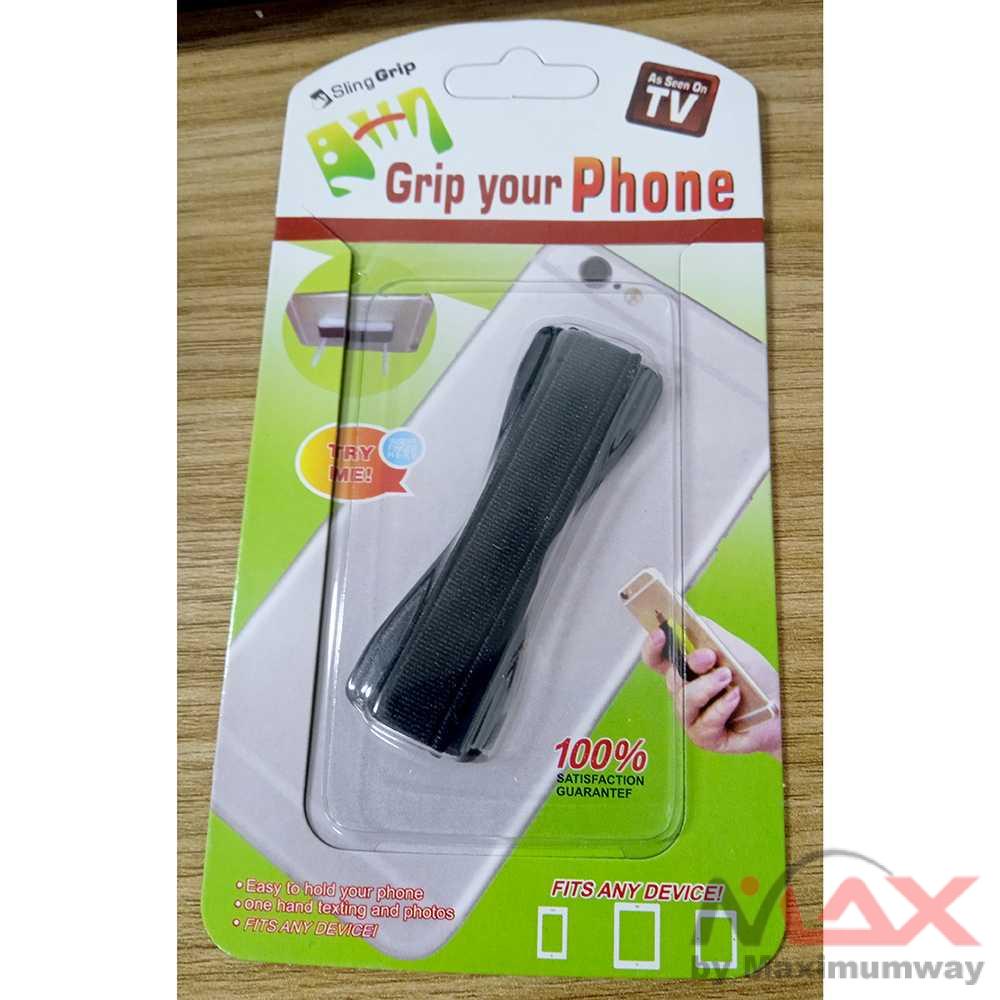 Sling Grip Ring HP Anti Jatuh Holder Smartphone Jari Anti Slip Warna Hitam