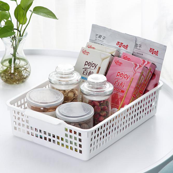 Keranjang Serbaguna Portable Murah Kotak Penyimpanan Plastik Kosmetik Mini Meja Multifungsi White Storage basket - HW039