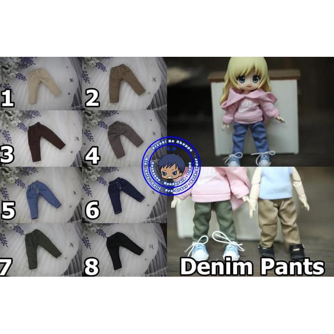 Laris PO Denim Pants Pakaian Celana Obitsu 11 OB11 BJD 1/12 CUCI GUDANG