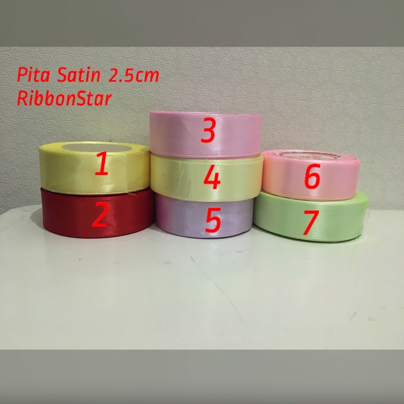 Jual Pita Satin 25cm 1inchi Pita Meteran Permeter Shopee Indonesia