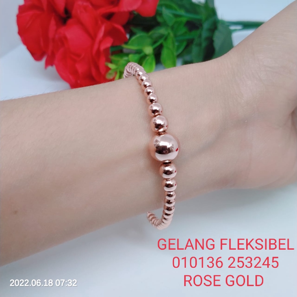 Gelang Tangan Fleksibel Bangle Wanita Titanium Xuping Perhiasan Aksesoris Fashion Lapis Emas Anti Karat