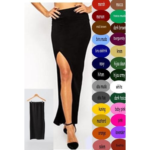 Slit Skinny Skirt Rok Panjang Belah
