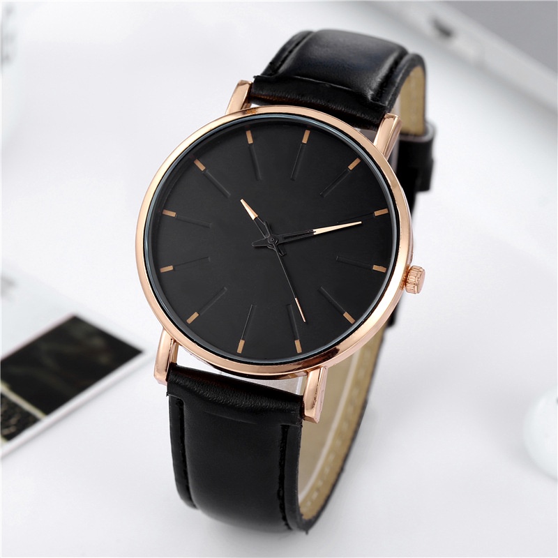 Jam Tangan Pria Gaya Casual Dengan Strap Pu Analog Quartz Fashion Pria Import