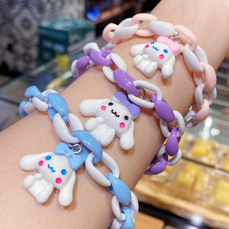 Zomi Gelang Tangan Pasangan / Pria / Wanita Desain Kartun Anjing Telinga Besar Warna Pink / Biru