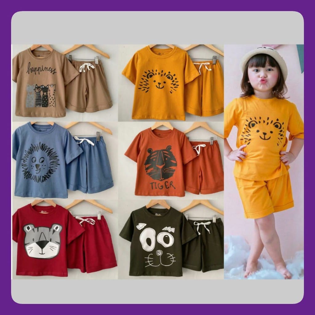 Setelan Anak Cool Unisex Setelan Anak Smilee Size 1-5 Tahun